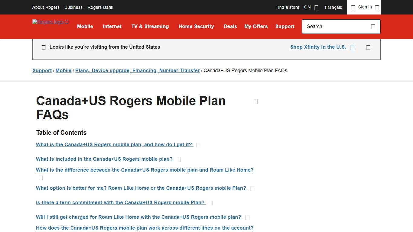 Canada US Phone Plan FAQs - Rogers